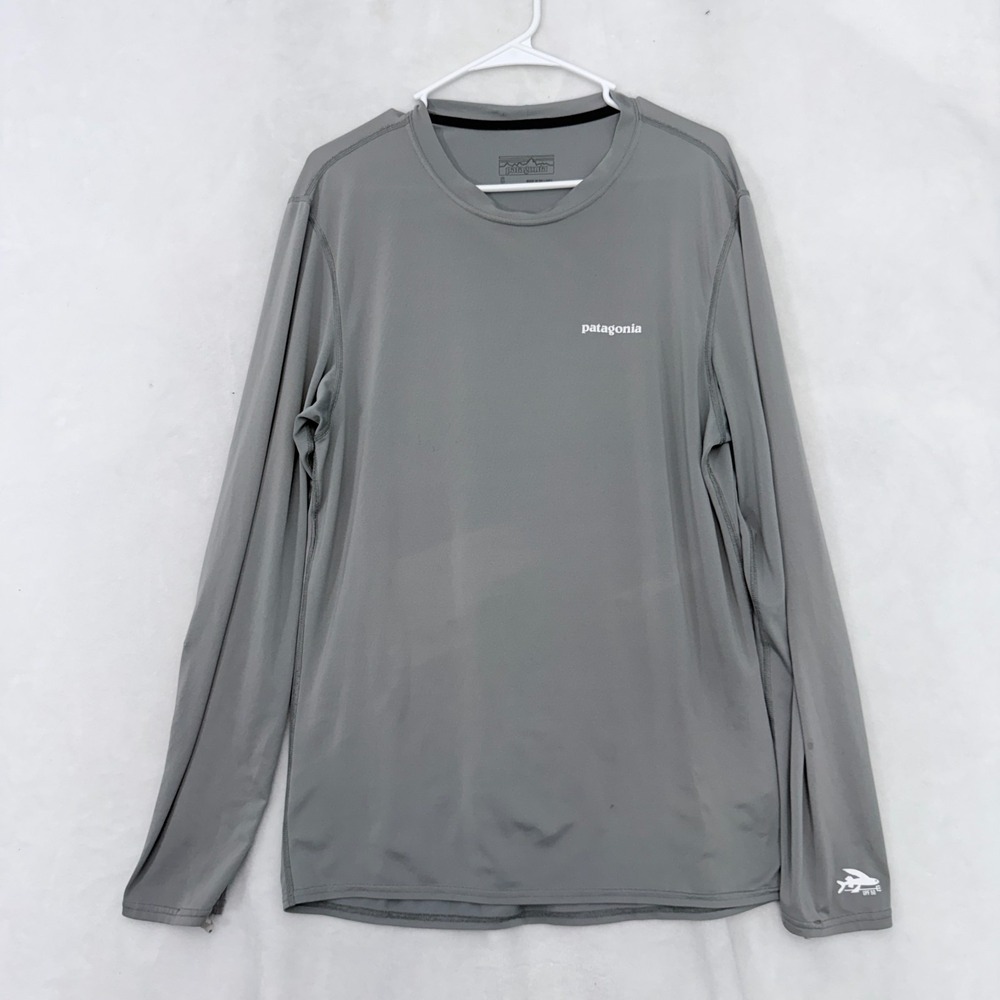 Patagonia T Shirt Mens S Gray Fishing Outdoor UV Protection UPF 50 RØ Sun Tee
